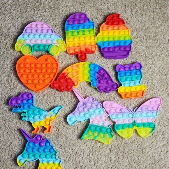 44 Pc Set Kids Fidget Popper Pop-It Toy Push Bubble Sensory Stress Relief - Picture 5 of 5